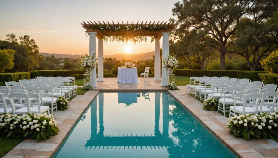 Les avantages d’un mariage dans un domaine avec piscine